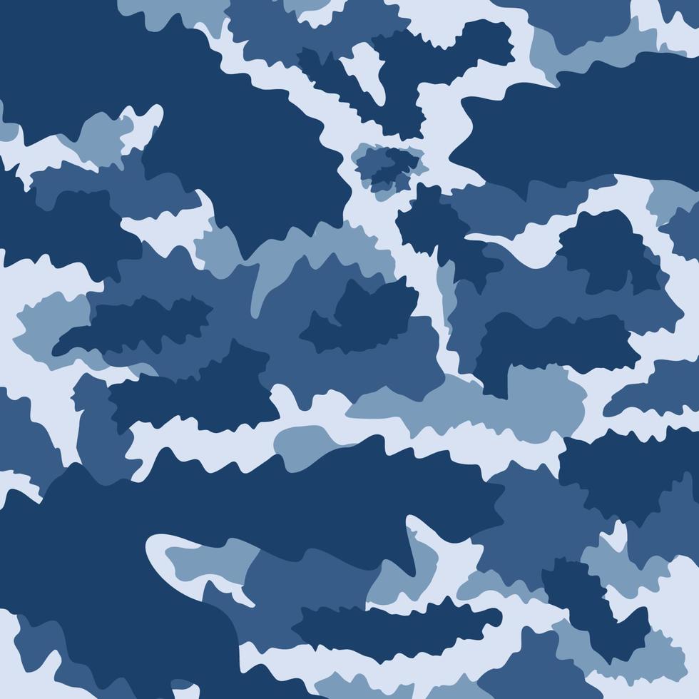 bleu marine mer océan terrain motif de camouflage abstrait arrière-plan militaire adapté aux vêtements imprimés vecteur