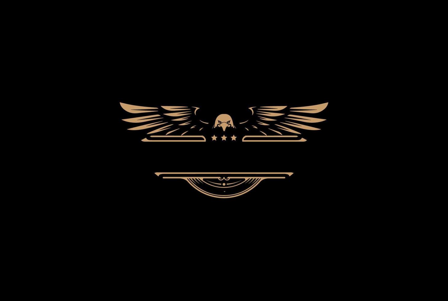 vintage retro golden eagle hawk falcon badge emblème logo design vecteur