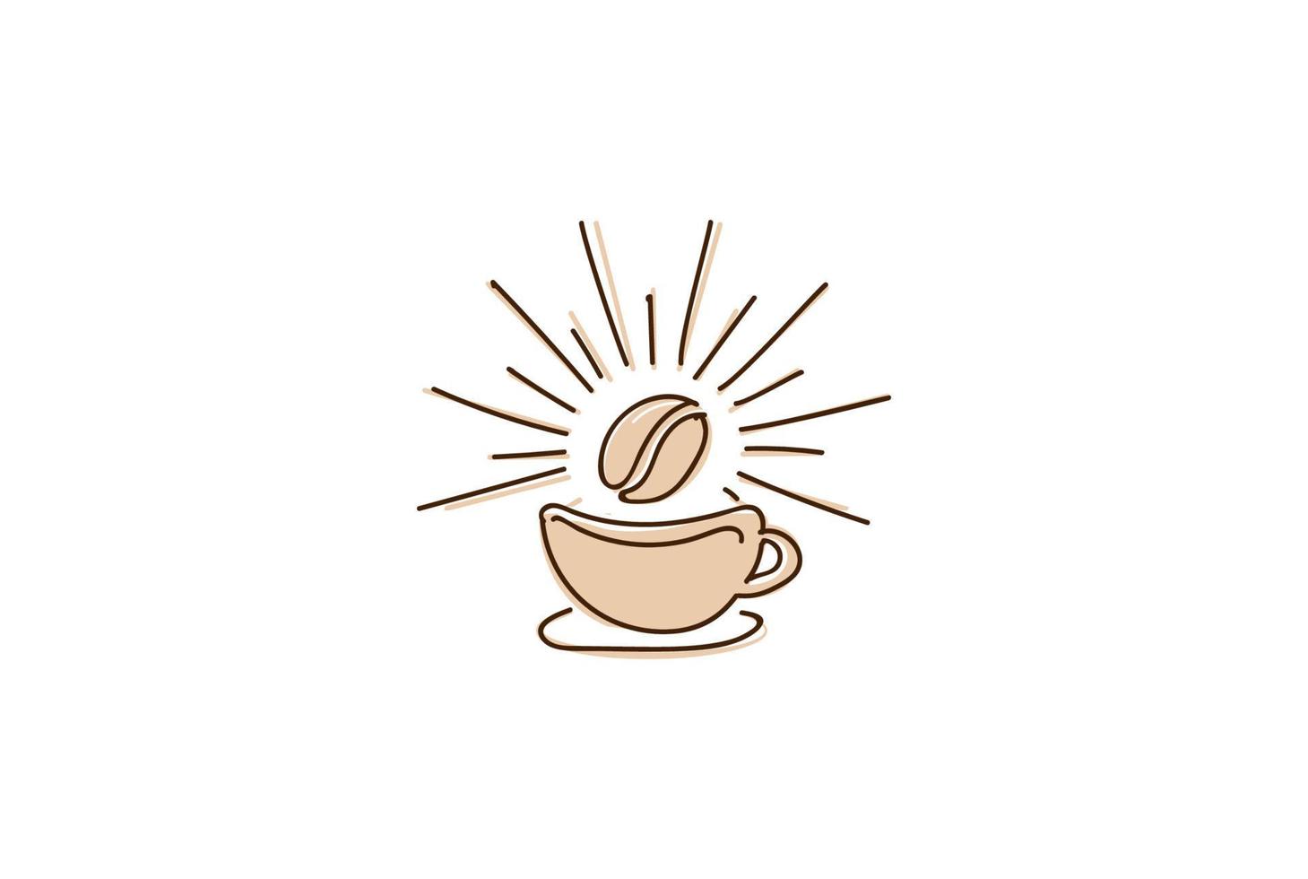 soleil lever du soleil matin tasse à café café restaurant boutique logo design vecteur