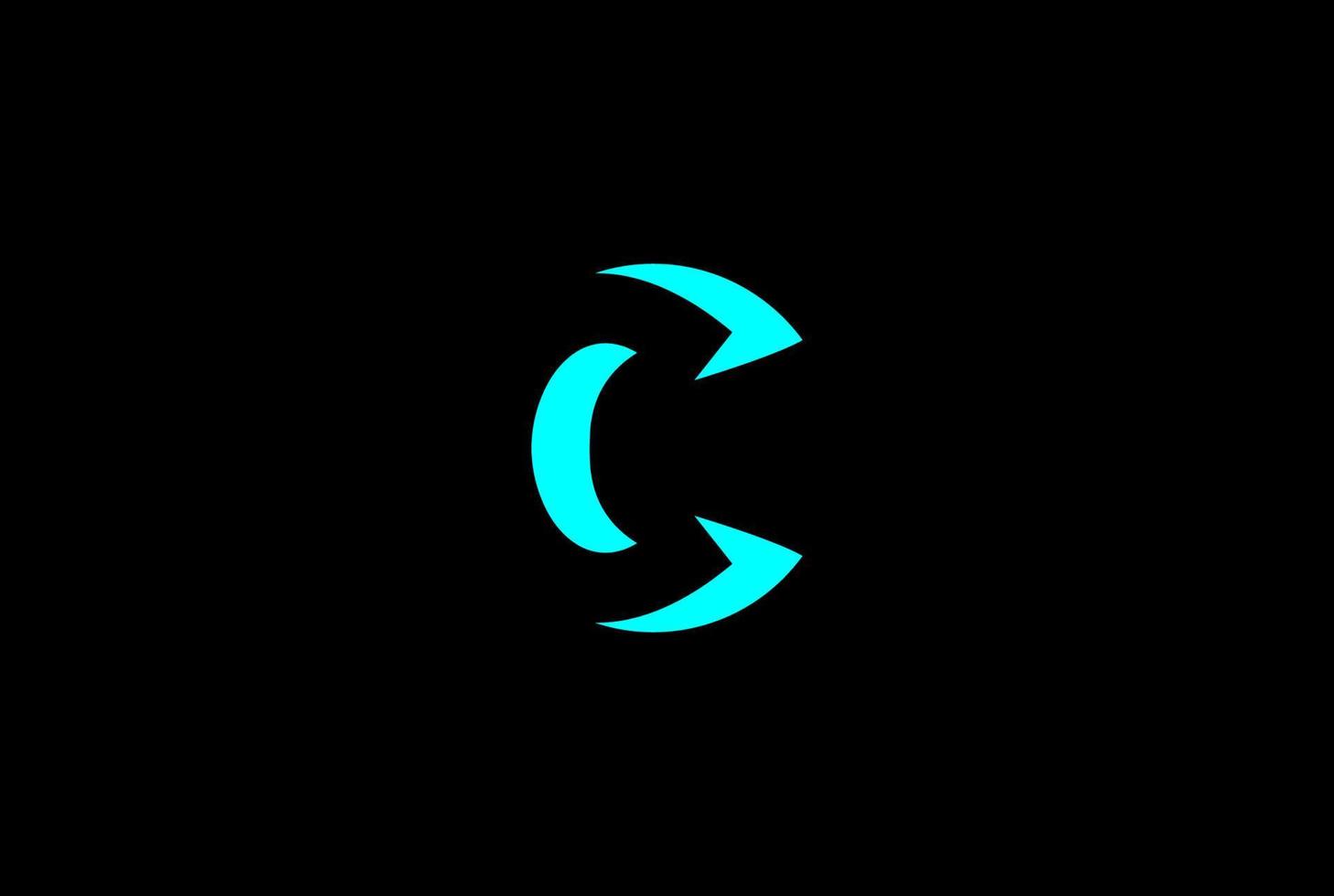 vecteur de conception de logo simple lettre initiale c minimaliste