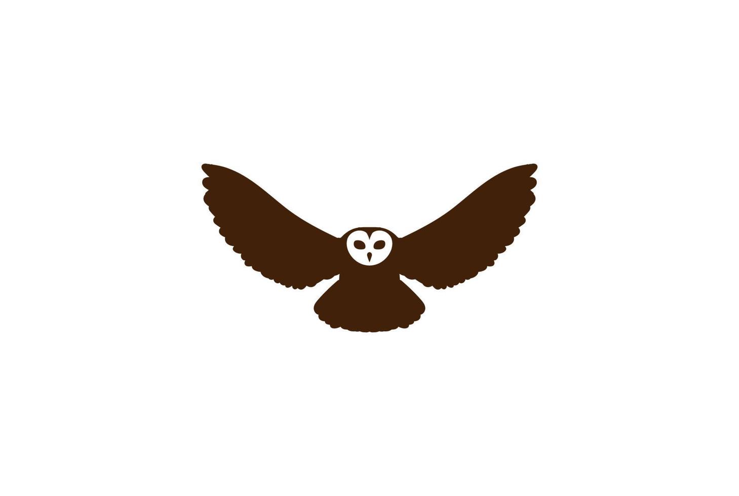 vecteur de conception de logo oiseau hibou volant rétro vintage