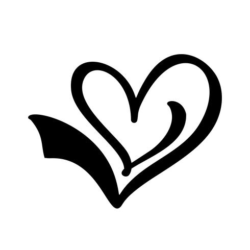 Signe d&#39;amour coeur dessiné à la main. Illustration vectorielle de coche icône. Icône Concepn Symbole approuvé pour le t-shirt, la carte de voeux, le mariage par affiche. Élément plat design de la Saint-Valentin vecteur