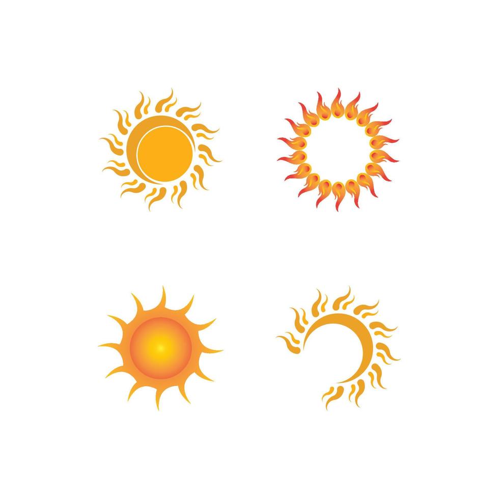 soleil, vecteur, illustration, icône, logo vecteur