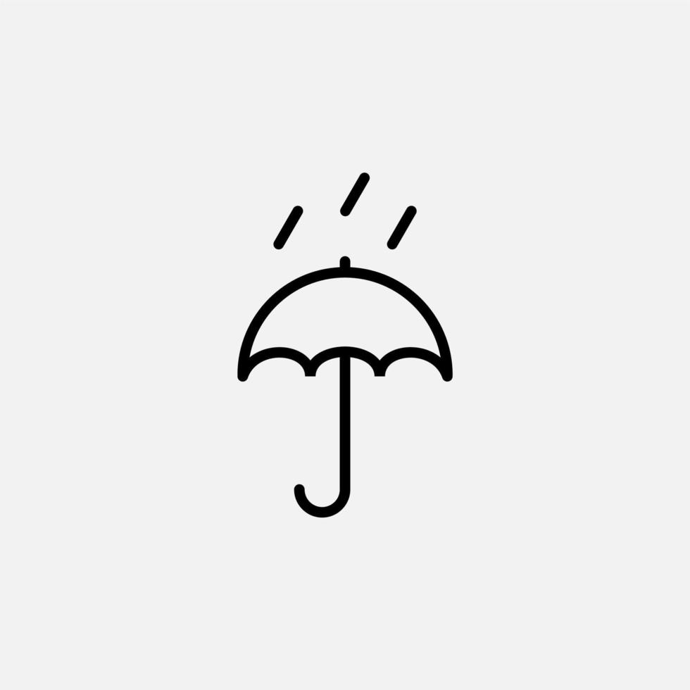 parapluie, météo, icône de ligne de protection, vecteur, illustration, modèle de logo. convient à de nombreuses fins. vecteur