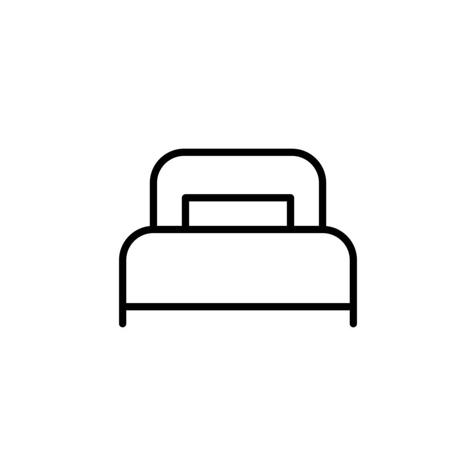 lit, icône de ligne de chambre à coucher, vecteur, illustration, modèle de logo. convient à de nombreuses fins. vecteur