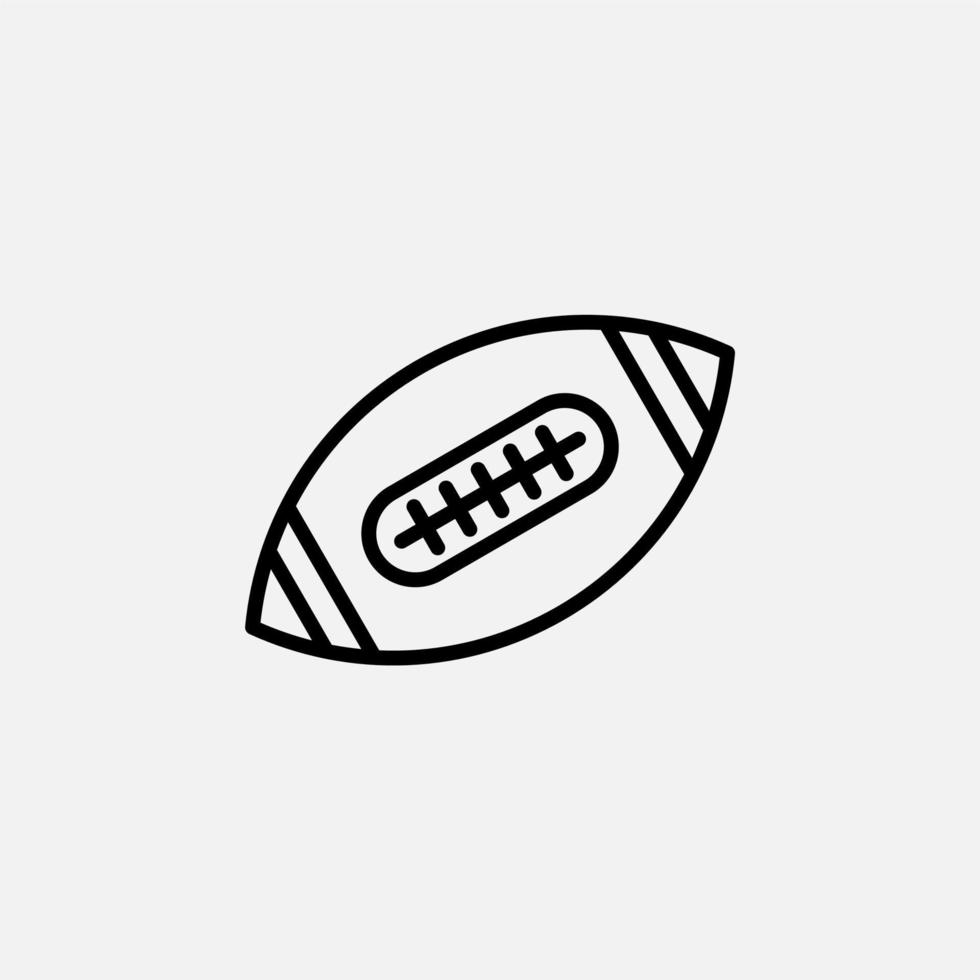 rugby, football américain, icône de ligne de balle, vecteur, illustration, modèle de logo. convient à de nombreuses fins. vecteur