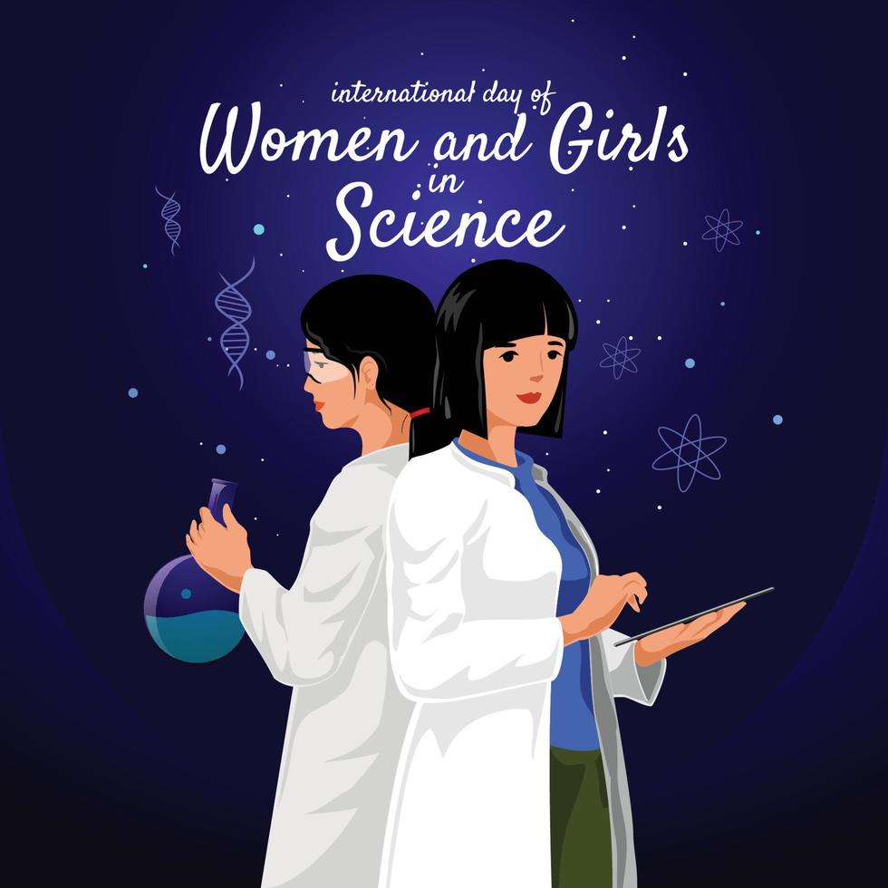 journée internationale des femmes et des filles de science vecteur