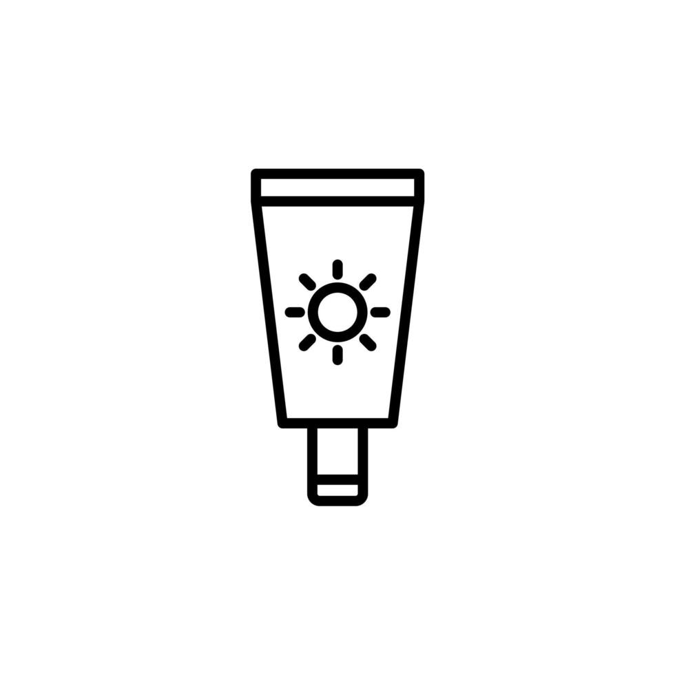 crème solaire, crème solaire, lotion, icône de la ligne d'été, vecteur, illustration, modèle de logo. convient à de nombreuses fins. vecteur