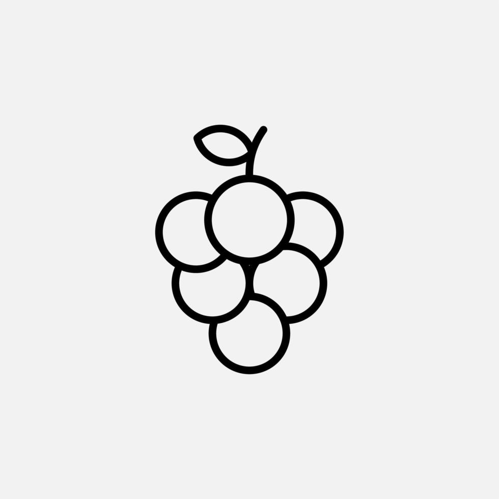 raisin, icône de ligne de baies, vecteur, illustration, modèle de logo. convient à de nombreuses fins. vecteur