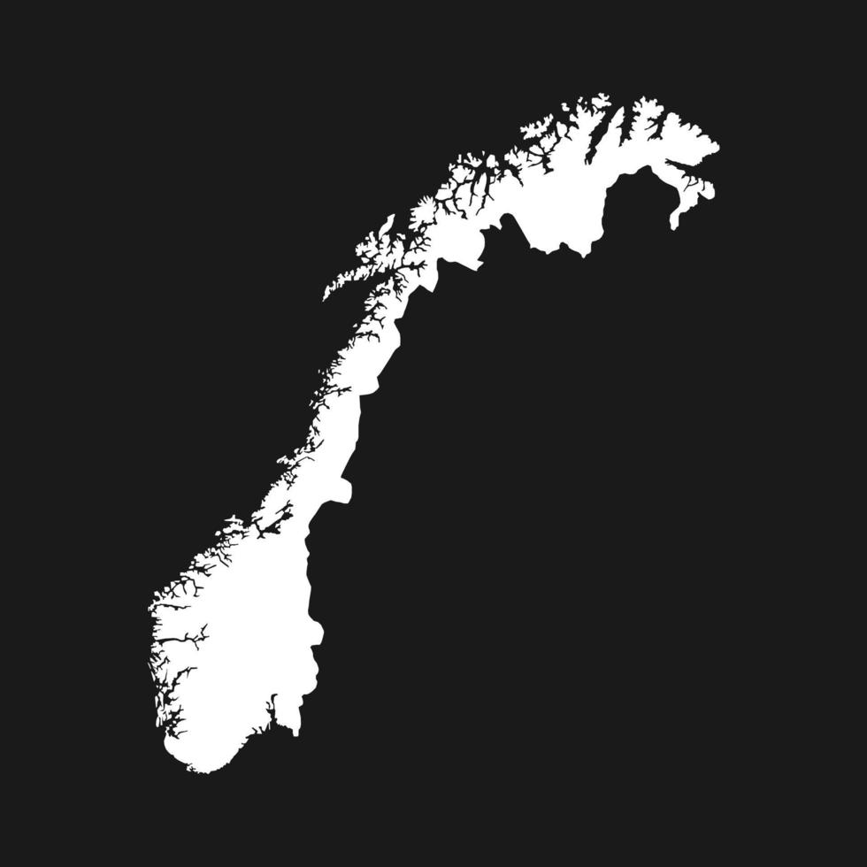 carte de la norvège solated sur fond noir. vecteur