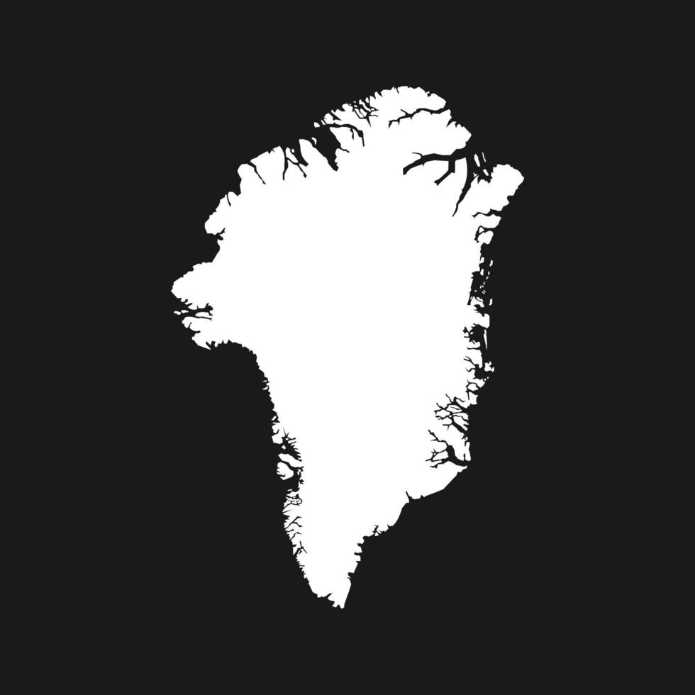 Carte vectorielle détaillée du Groenland sur fond noir vecteur