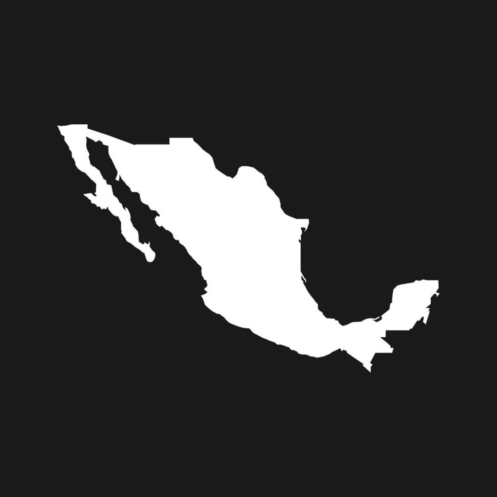 carte du Mexique isolée sur fond noir. vecteur