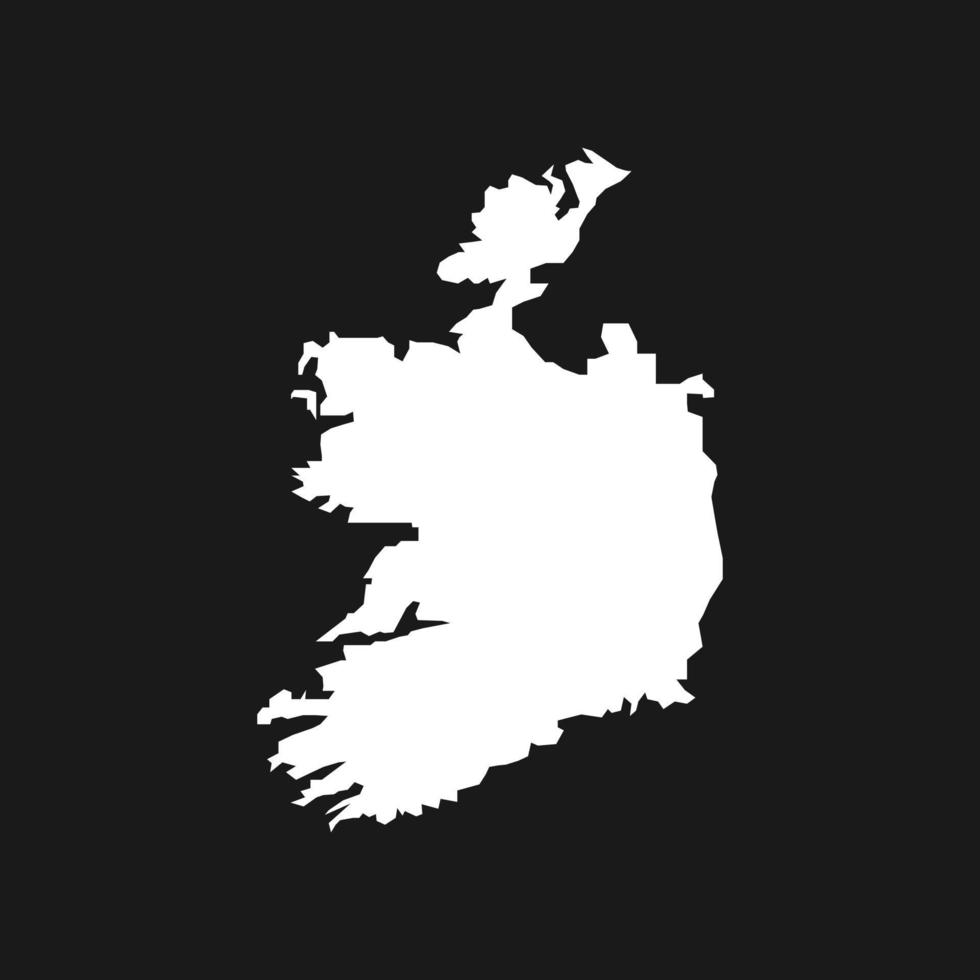 carte de l'irlande sur fond noir vecteur
