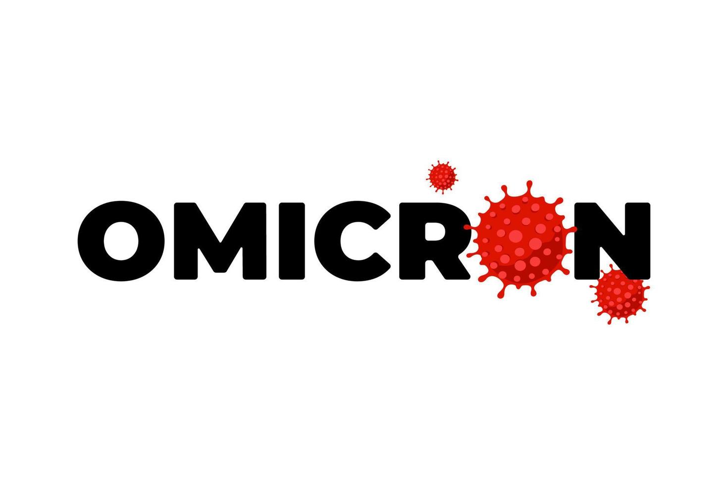 nouvelle souche de coronavirus omicron. variante du virus corona muté de covid. infection respiratoire maladie épidémique vecteur médical signe eps sur fond blanc