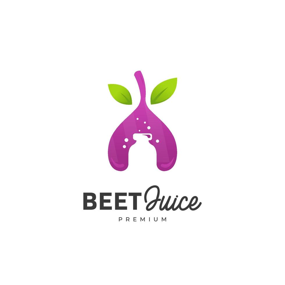 logo de jus de betterave violette, smoothies de betteraves pressées icône du logo de bouteille de jus sain vecteur