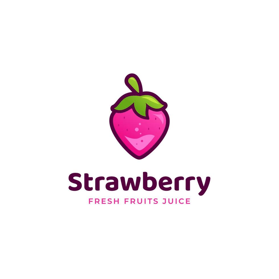 modèle d'icône de logo de fruits frais frais rose doux vecteur