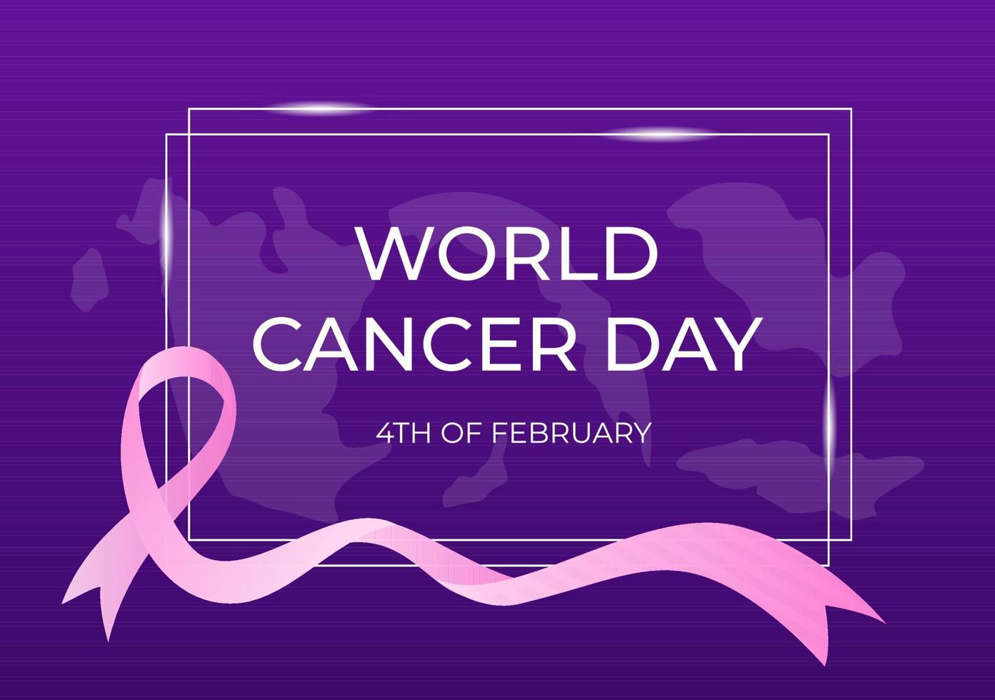 journée mondiale du cancer avec illustration vectorielle plane de ruban. informer le public sur la sensibilisation à la maladie le 4 février par le biais d'un fond de campagne ou d'une affiche vecteur