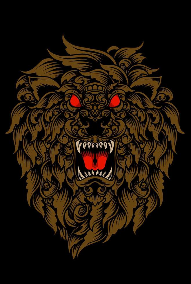style d'ornement tête de lion illustration vectorielle vecteur