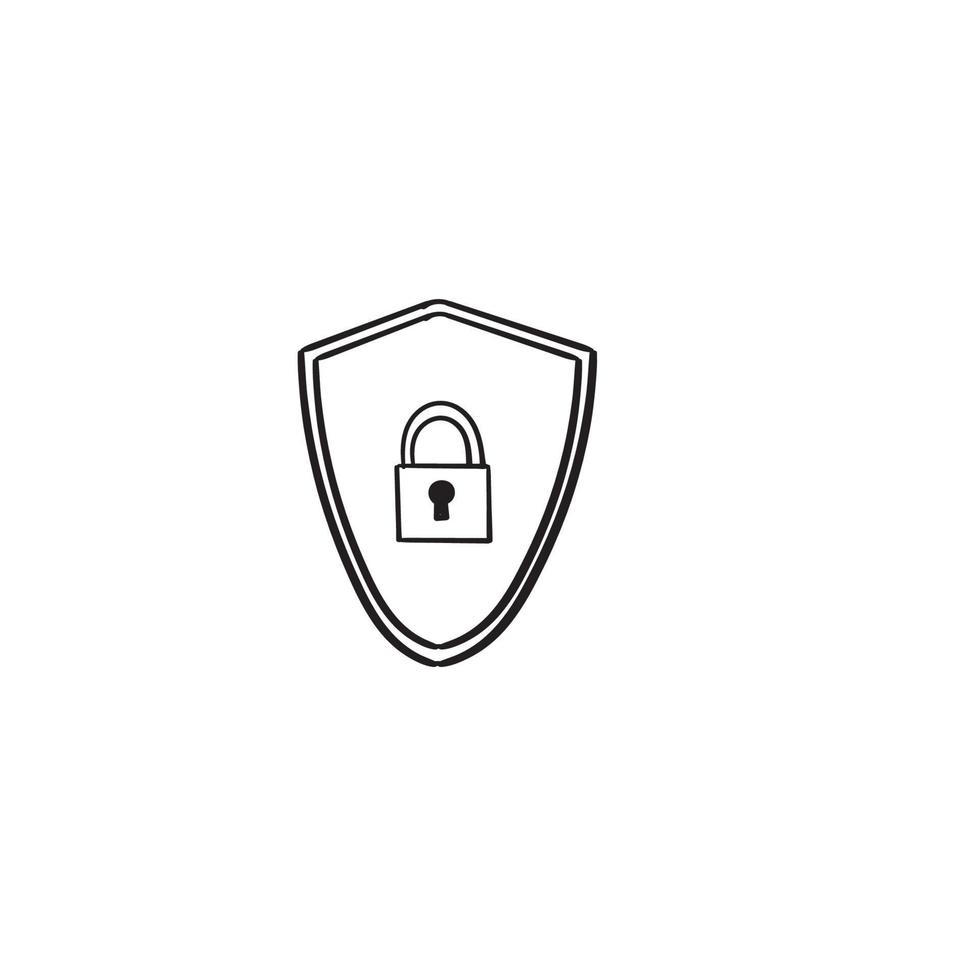 illustration d'icône de vecteur de sécurité avec vecteur de style dessiné à la main