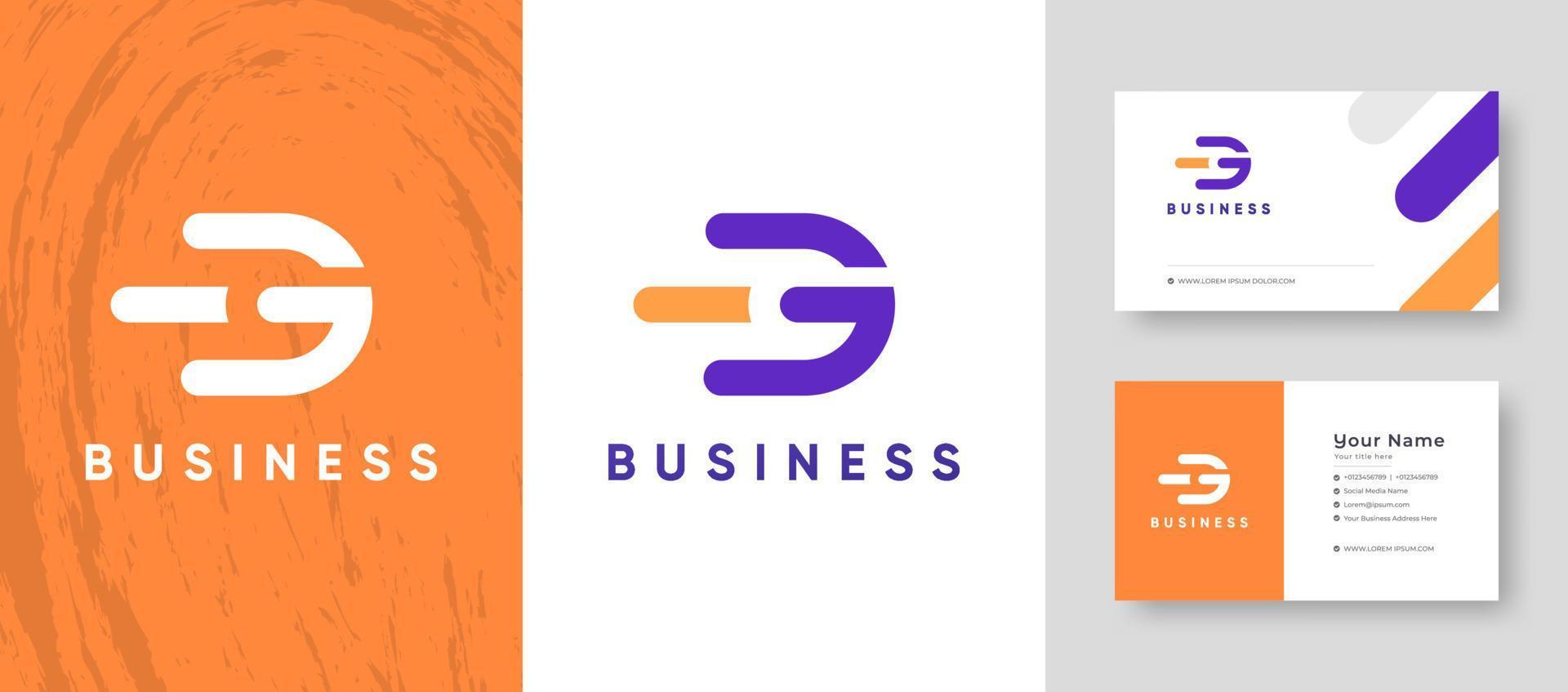 lettre initiale g logo d'entreprise avec conception de carte de visite modèle modifiable frais ou propre vecteur