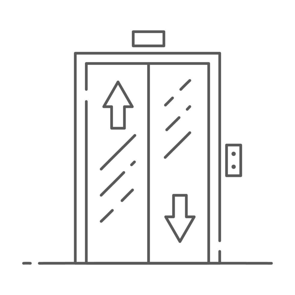 icône d'ascenseur. illustration de contour de levage. intérieur du hall de l'hôtel. vecteur