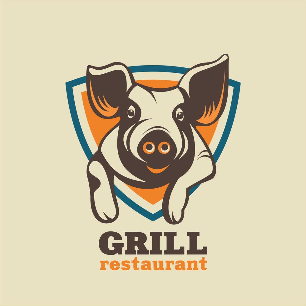 logo vectoriel vintage pour un restaurant barbecue.