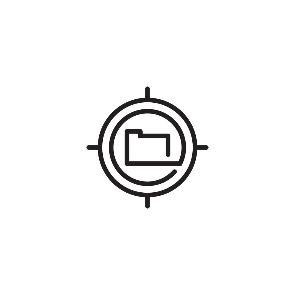 conception de logo ou d'icône cible et dossier vecteur