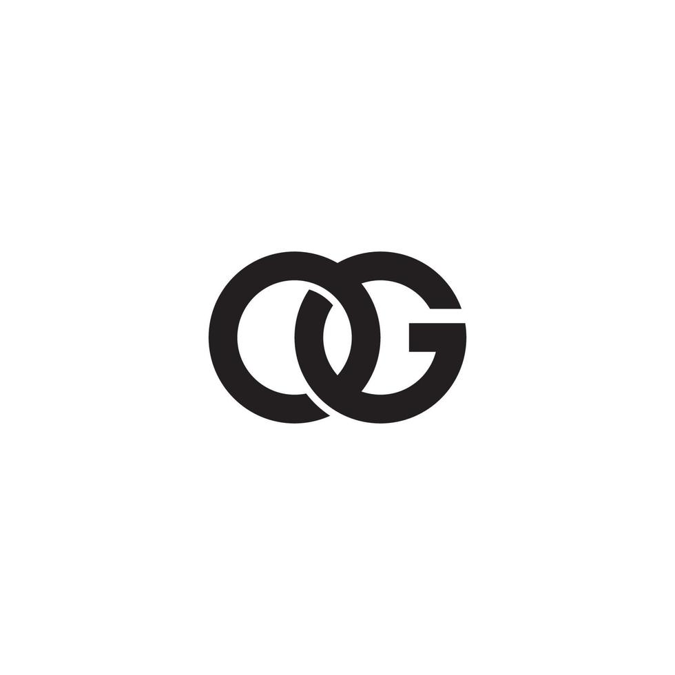 conception de logo ou d'icône de lettre og vecteur