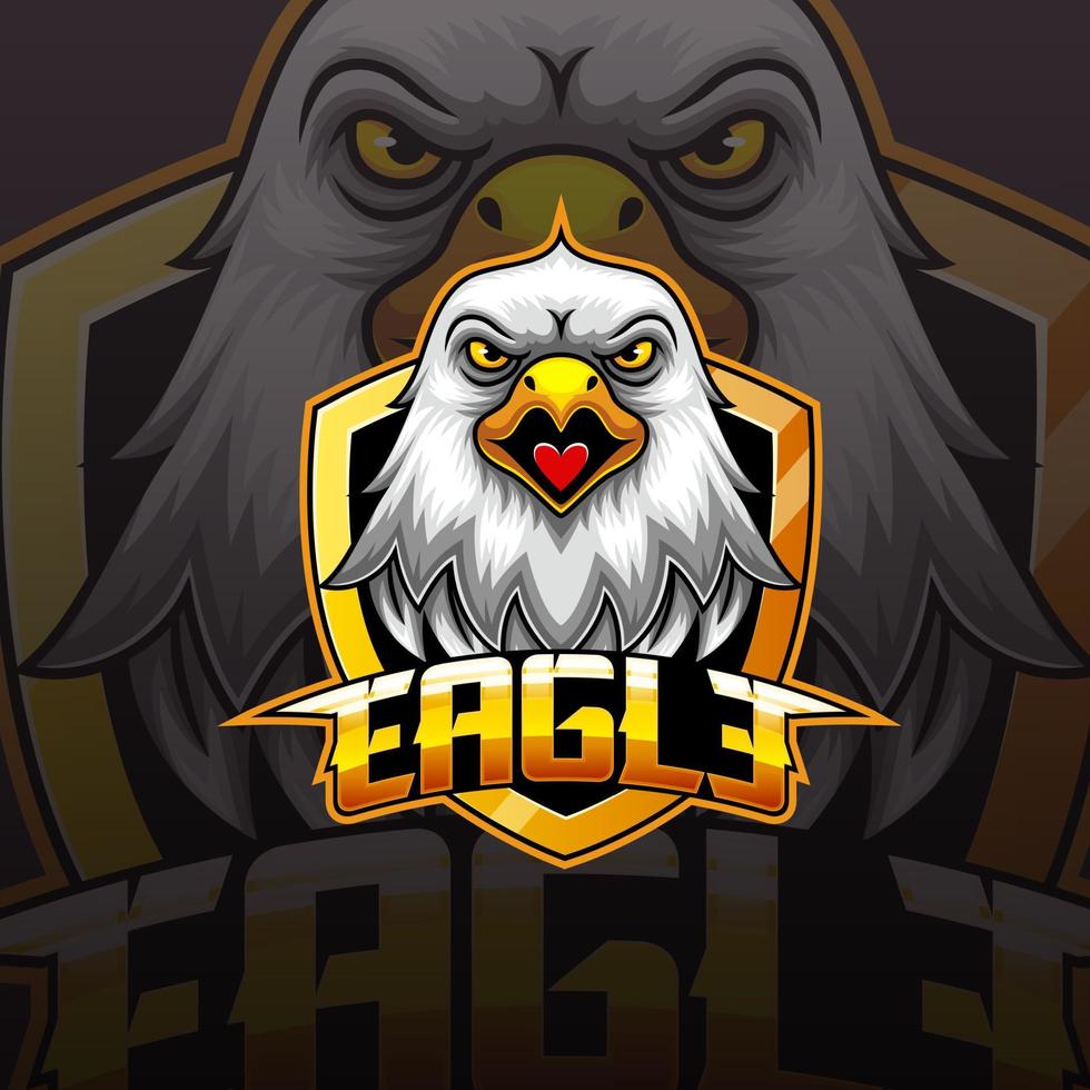 conception de logo e sport mascotte tête d'aigle vecteur