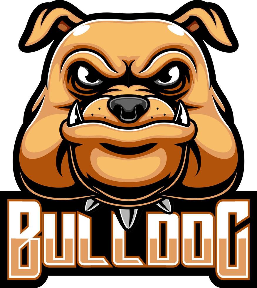 logo de mascotte tête de bouledogue vecteur