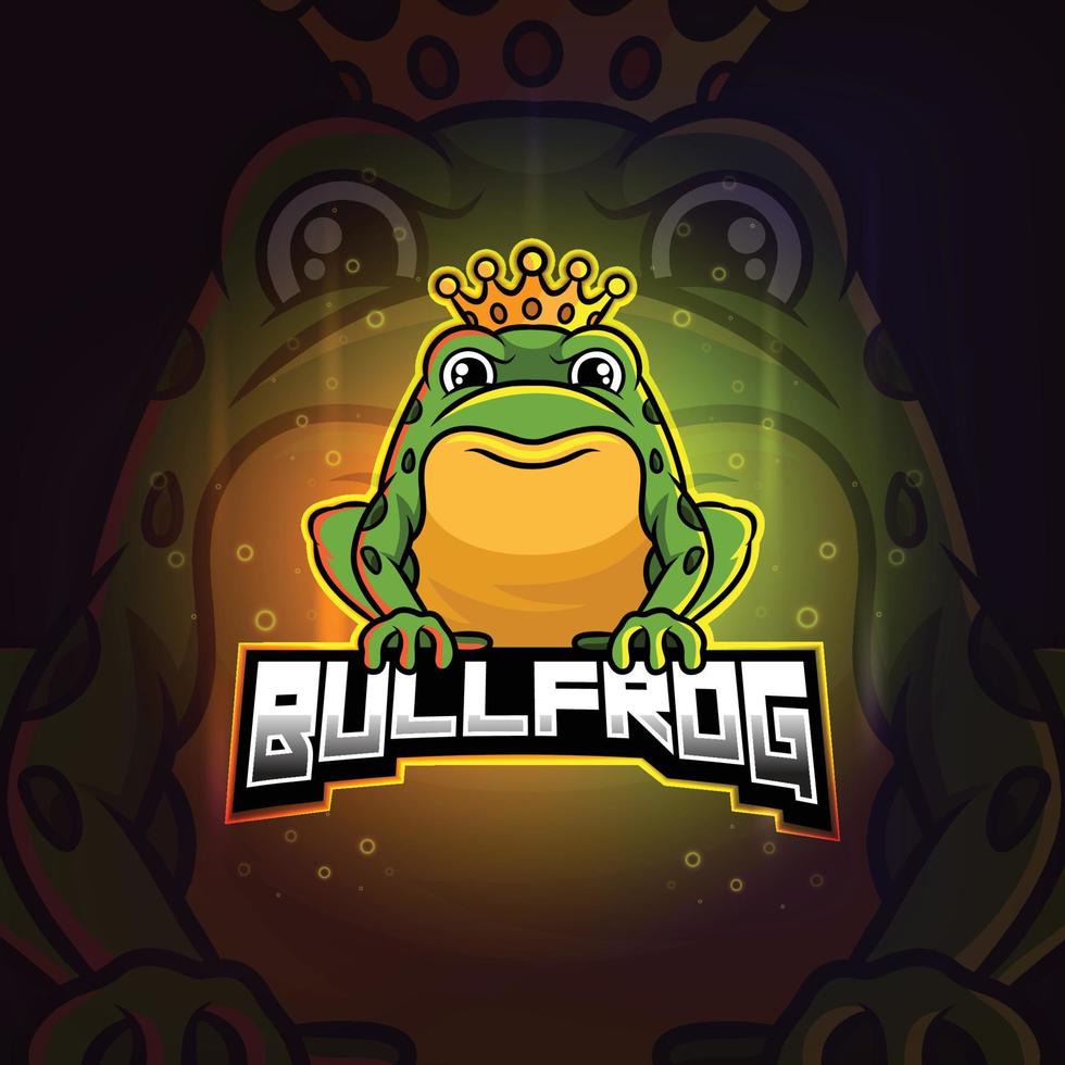 la conception du logo esport mascotte bullfrog vecteur