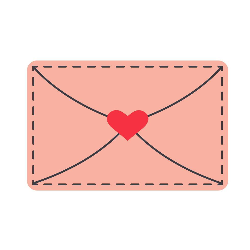 enveloppe fermée avec coeur, message d'amour. vecteur