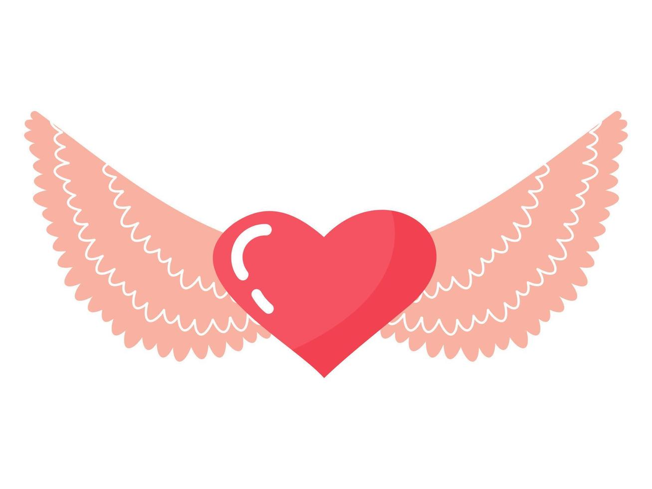 coeur avec des ailes. concept d'amour et de saint valentin. vecteur