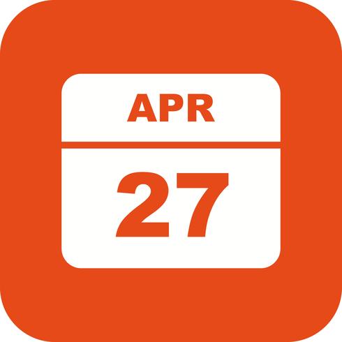 27 avril Calendrier d&#39;une journée vecteur