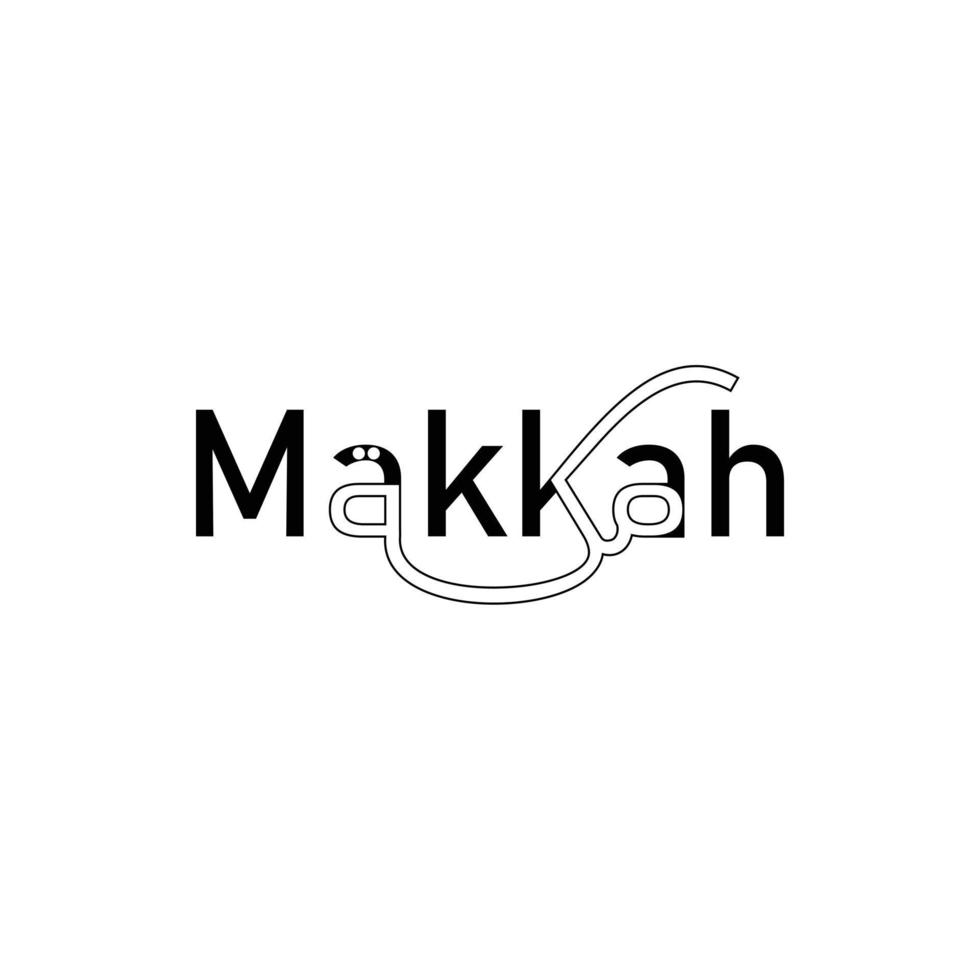 makkah - création de logo unique en anglais et en arabe vecteur