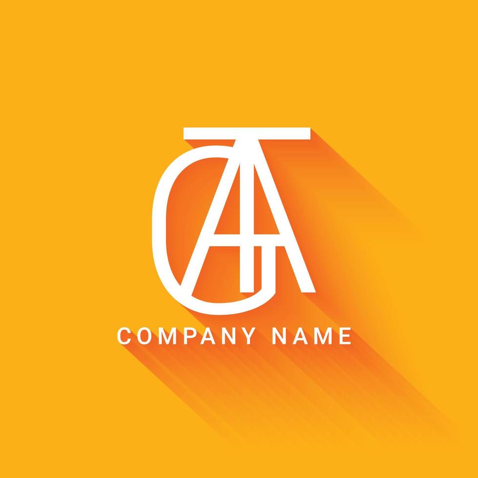 modèle de conception de logo gta lettre créative, logo des initiales, logo minimaliste, création de logo plat vecteur