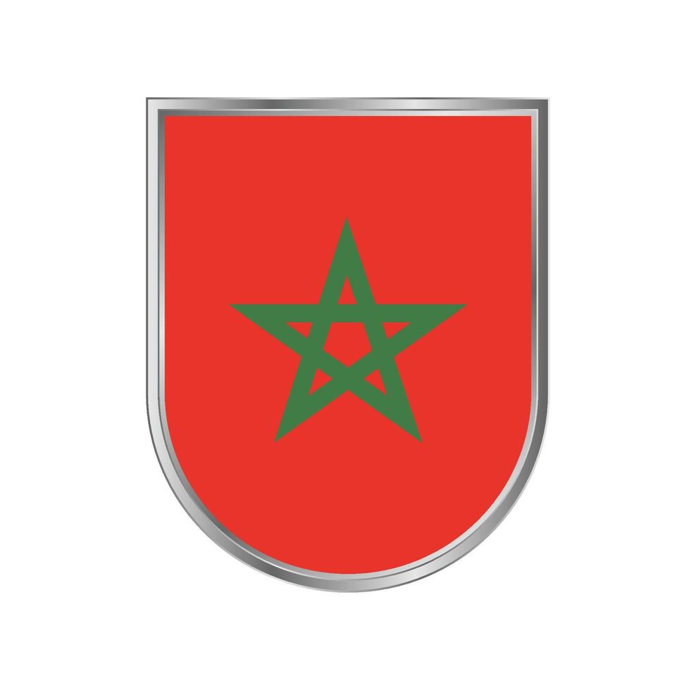 drapeau du maroc avec conception de vecteur de cadre argenté