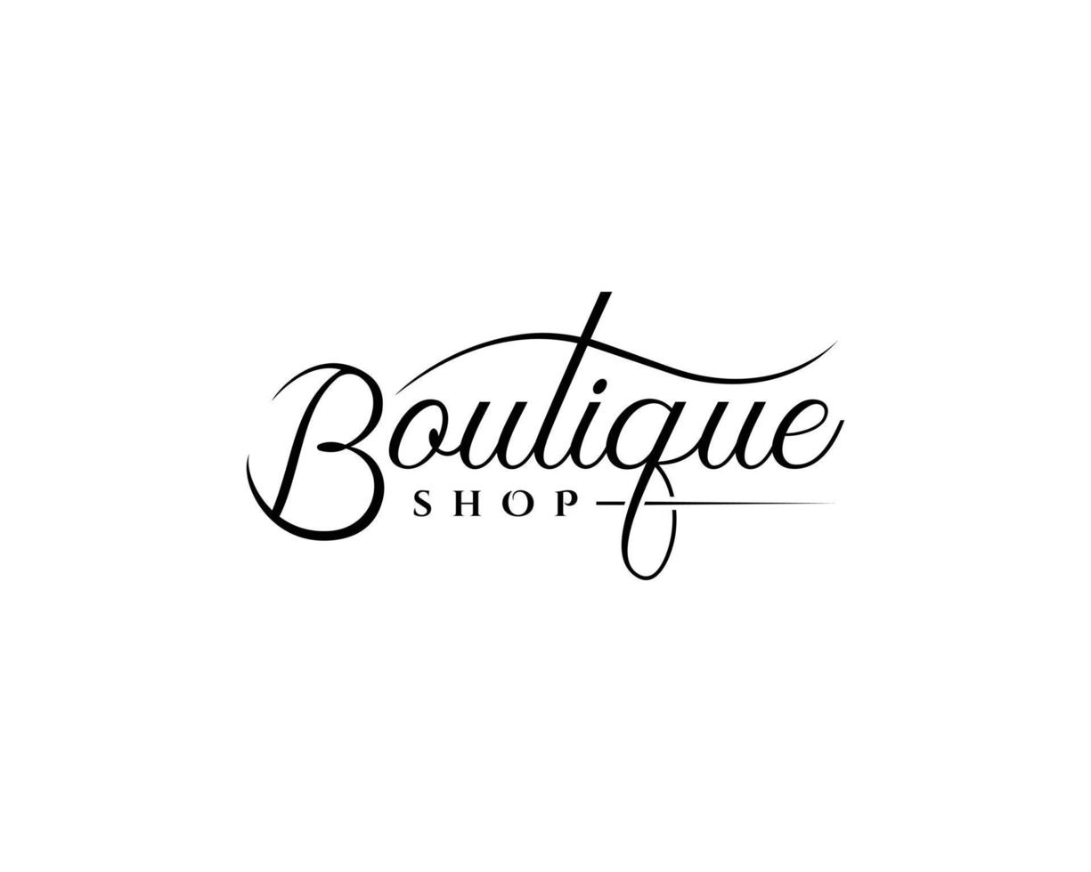 création de logo vectoriel abstrait boutique texte manuscrit, création de logo vectoriel boutique boutique