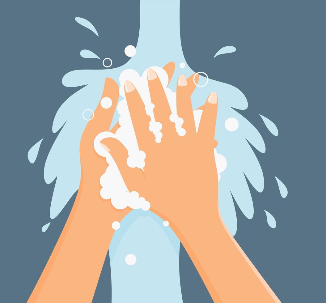 se laver les mains avec du savon vector illustration