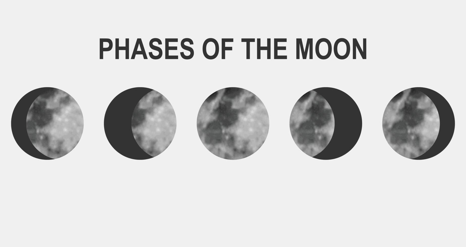 mouvements de l'illustration vectorielle réaliste des phases de la lune vecteur
