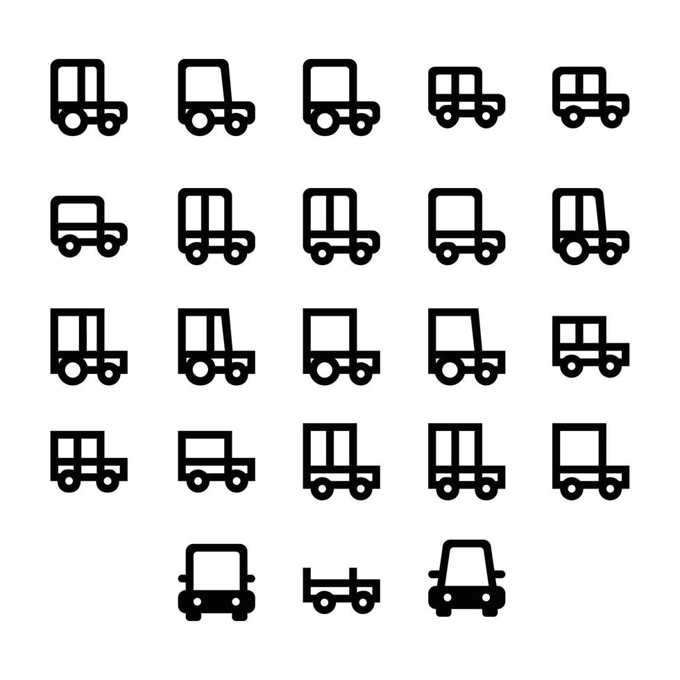icône de voiture définie dans un style linéaire. illustration vectorielle de transport vecteur