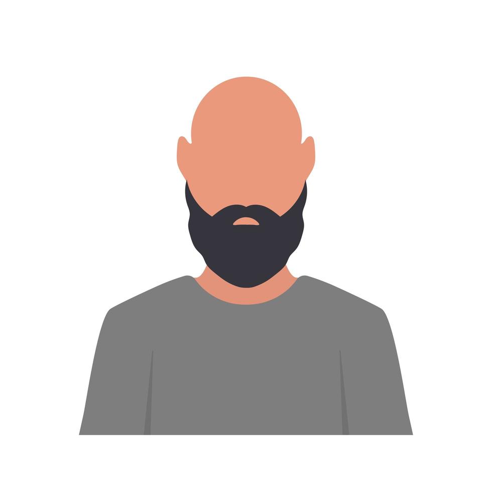 homme chauve avec une barbe. avatar de l'homme chauve. vecteur. vecteur
