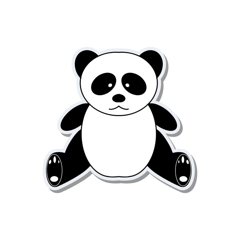 autocollant drôle avec un panda. icône de panda noir et blanc. bon pour les  cartes postales, les livres pour enfants et les autocollants. vecteur.  4867949 Art vectoriel chez Vecteezy