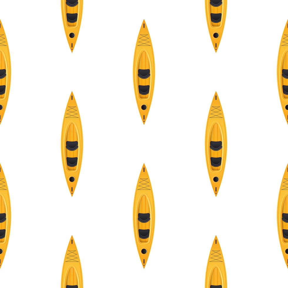 modèle sans couture avec des kayaks jaunes. convient aux cartes postales, aux arrière-plans, aux livres et aux affiches. illustration vectorielle. vecteur