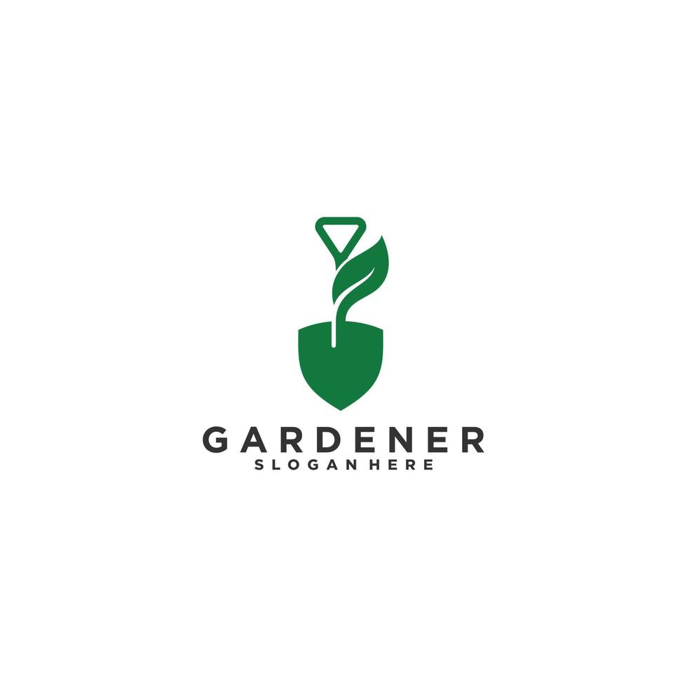 vecteur de modèle de logo jardinier, icône sur fond blanc