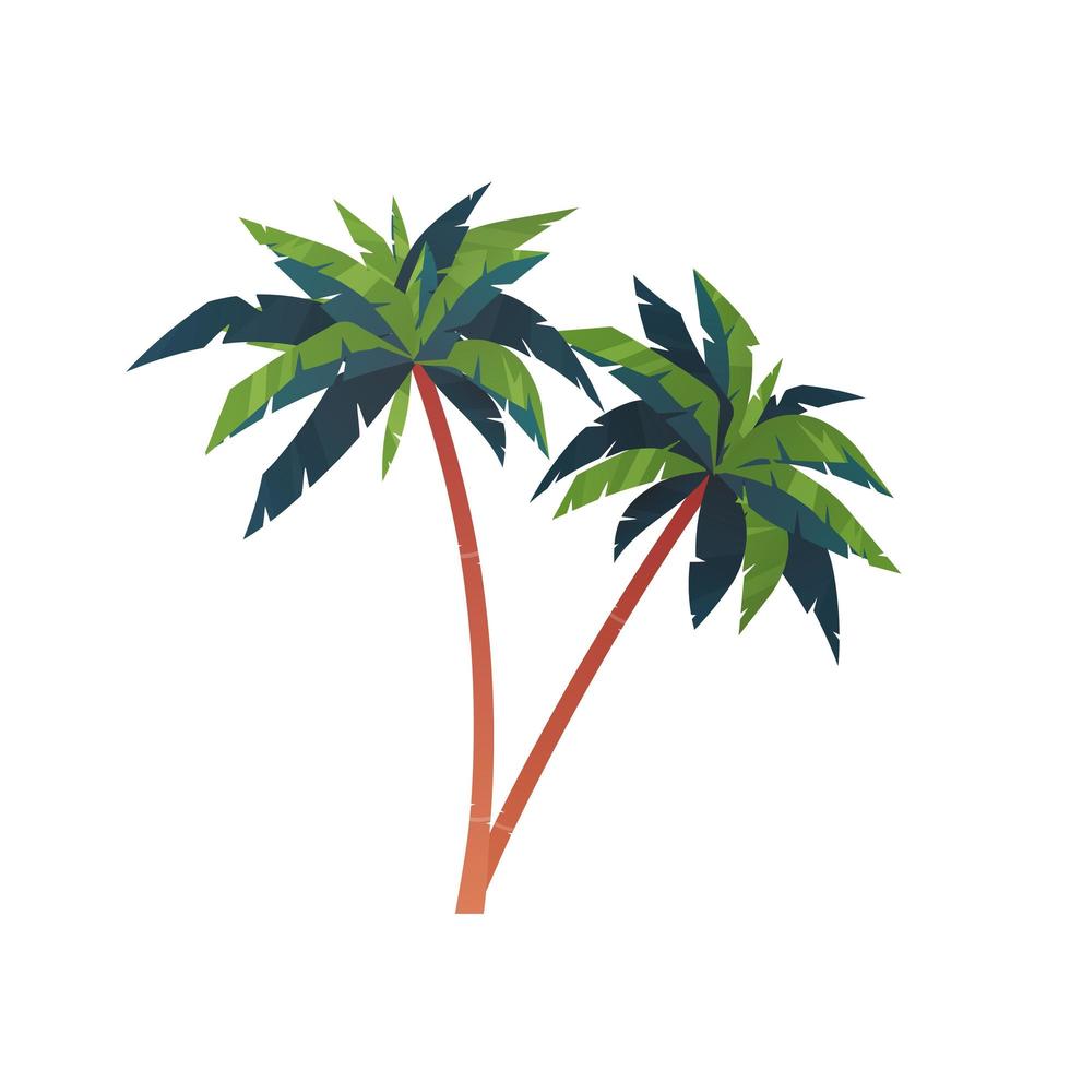 icône de dessin animé de noix de coco de l'île de vecteur de palmier. palmier île désert isolé tropical icône