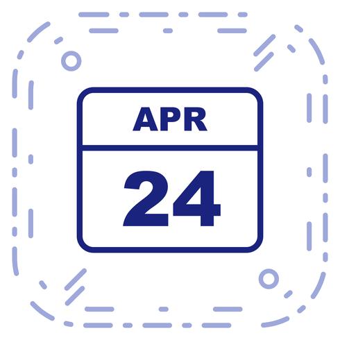 24 avril Calendrier d&#39;une journée vecteur