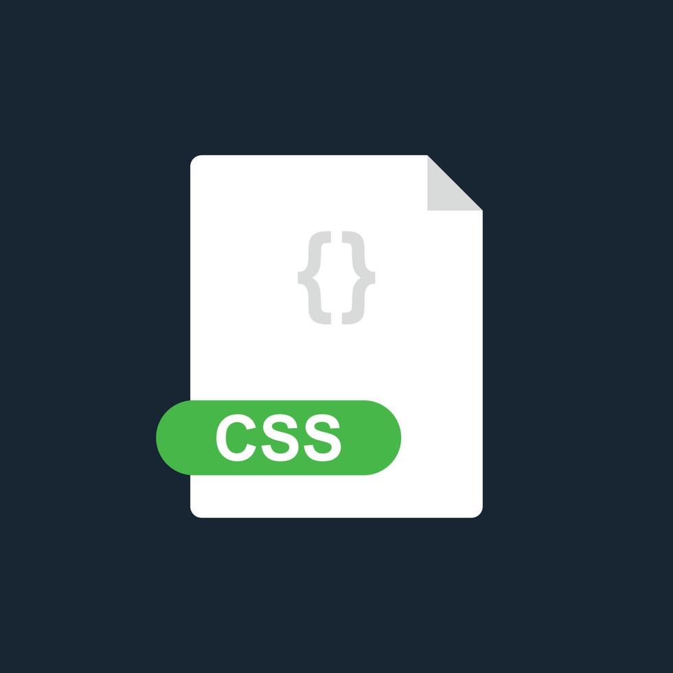 icône de fichier css. icône plate de feuilles de style en cascade. vecteur