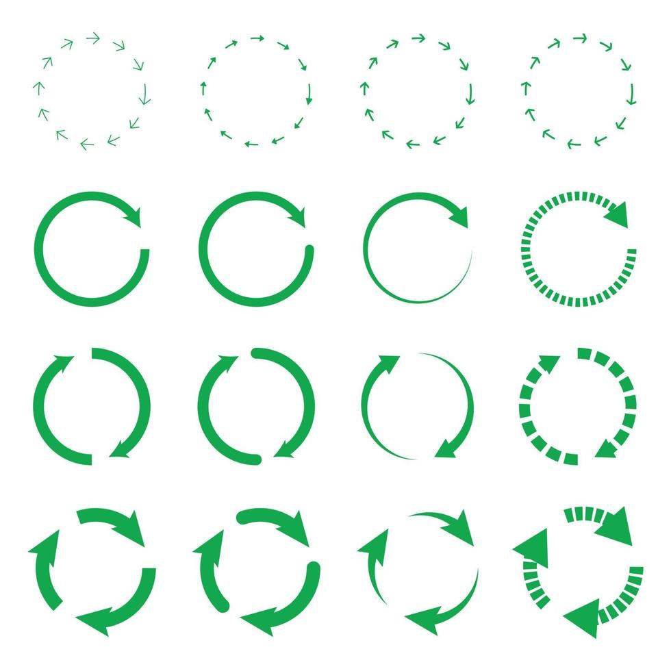 icône de flèche verte sur fond blanc. symbole de recyclage. flèche circulaire. vecteur