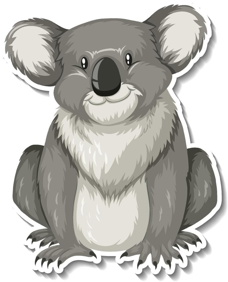 autocollant de dessin animé animal koala vecteur